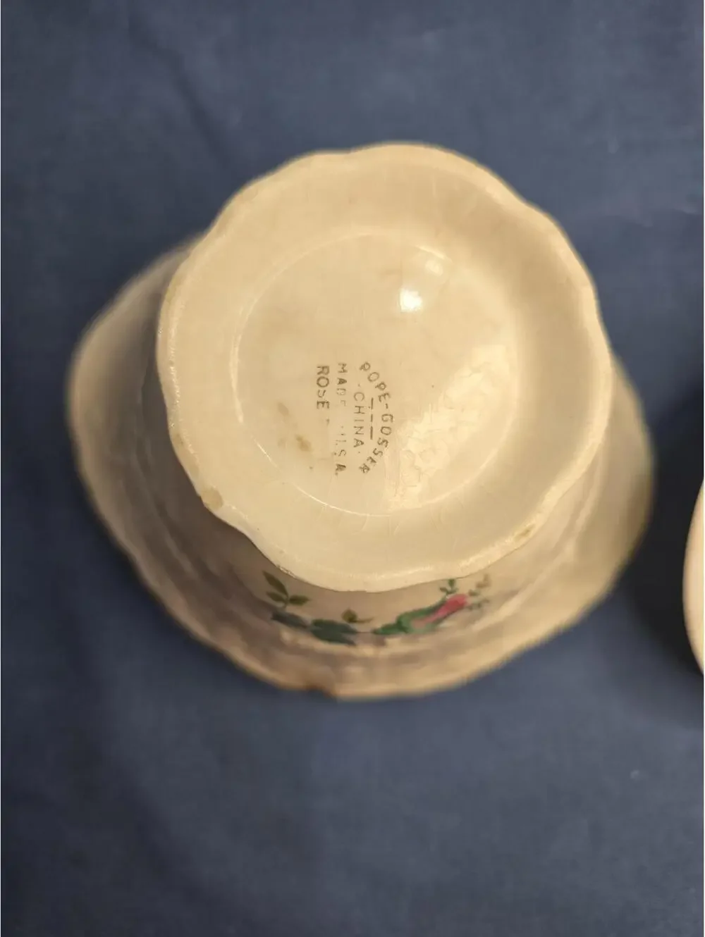 1940s Pope Gosser China Rose Point Creamer w/Lid